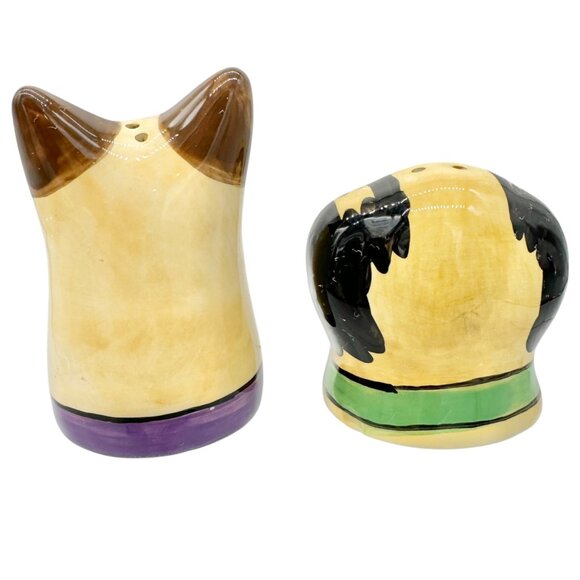 Hand-Painted Ceramic Dog Salt and Pepper Shakers Fun Collectible Tableware - Picture 4 of 8